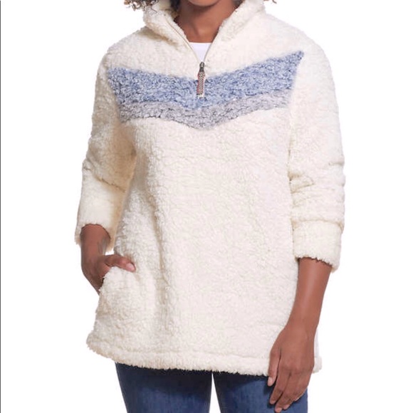 Weatherproof Vintage Jersey Lined Sherpa Pullover - Picture 1 of 3